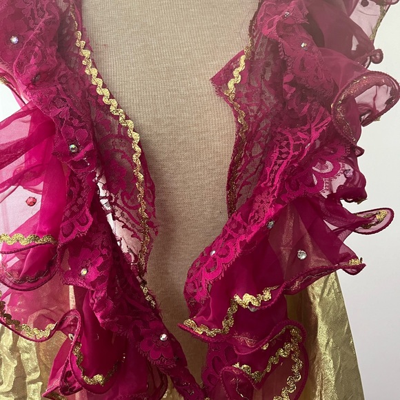 Hand Crafted Other - Gold and Burgundy Lace Cape( large)